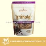 self standing reclosable zipper plastic bag with clear window for granola