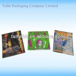 three side sealed bag with zipper for herbal incense
