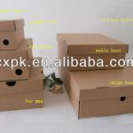 supply clamshell shoe box,eco-friendly kraft shoe box,lid and bottom boot box