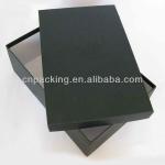 custom design black paper board base and top box for shoes