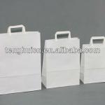 white craft paper bag with flat handle