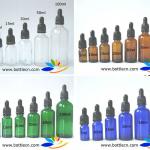 5ml/10ml/15ml/20ml/30ml/50ml/100ml clear/amber/cobalt blue/green glass essential oil bottle with tamper evident black pipette
