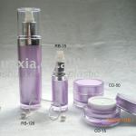 purple cosmetic two-double acrylic lotion bottle