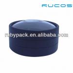 Round plastic compact powder case with mirror attached