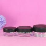 cosmetic jars with matte black lids