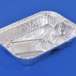 2 compartment aluminium foil food container