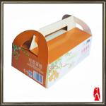 Custom printed cardboard paper cake box take away packing box with handle