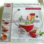 As seen on TV 4 Permanently keep fresh lid/reusable vacuum seal lids/4 dauer frischhaltedeckel
