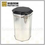 Tall Octagonal Tin Can Metal Box with Air-tighted Lid