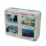 Rectangle Metal Box Biscuit/Cookies Packaging Can With Embossing And Perfect Printing CD-015