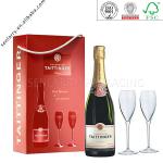 Decorative Paper wine bottle box with Magnetic closure