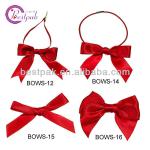 elegant red pre made elastic ribbon bow
