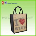 Nature Color With Screen Printing Jute Wine Packing Bag