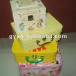 Colorful children paper cardboard suitcase with metal handles