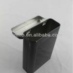 Rectangular black cigarette tin box
