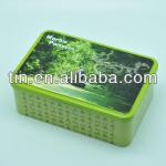 metal cookies packing tin can with hinge