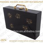 High Polished Wooden suitcase with waterprint