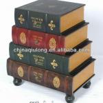 Decorative Wooden Book Box With Drawer (QL-1978)