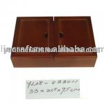 Natural color wooden 2 pack of cigar boxes