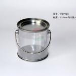 Clear PVC bucket with metal lid