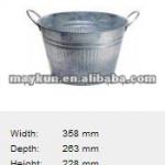 Custom oval shaped tin bucket with handle