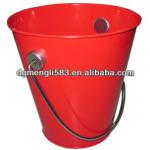 Small colored metal pail with handle