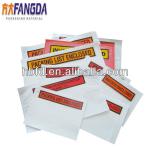 140(o)*254mm milky pe film top loading packing list envelope FD-1C-XXX