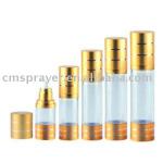 15ml,30ml,50ml,80ml,100ml aluminium airless cosmetic bottles with golden color for cosmetic lotion cream HC-805