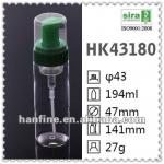 180ml/6oz plastic foam pump bottle,skin cleaning bottle,cleaning oil bottle HK43180