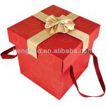 2014 fashion luxury design with ribbon flower decorated packaging box hhsy-30124