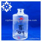 750ml Clear Round Shape Capacity Vodka Wine Glass Bottle Wholesale ZF-1065