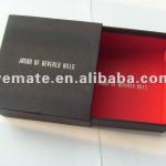 Black outside red inside paper cardboard drawer bow tie packaging box,packaging box for ties,gift packaging tie box with logo AB-51