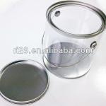 Clear PET tin can with metal wire handle RF