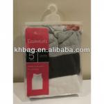 clear vinyl underwear packaging bag with hang hook 2193