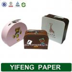 custom suitcase paper packaging box with metal handle YFEA01