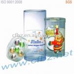 Cylinder christmas gift packaging with picture Clear pvc plastic box