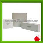 Elegant white paper gift box for tie with silver logo Gift box for tie