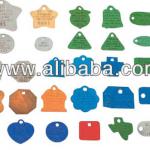 embossed, stamped, indented and marked metal tags and plastic tags