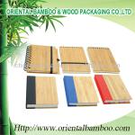 environmentally bamboo covered notebook OEM notebook office supply BC-034