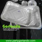 full-size deep steam rectangular airline aluminum foil container G5045.