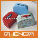 Hot sale paper cardboard suitcase box with handle ZDCBS-S0067