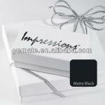 Luxury black white matte black big box with ribbon, high quality delicate paper box for clothes gifts shoes jewelry WS-283