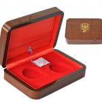 luxury wooden coin boxes for two coin packaging CB-1178