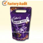 Milk, chocolate stand up food bag with resealable zipper SP-F-029