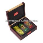Natural Color Wooden Tea Box With Glass Top WTC2264