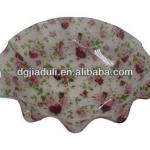 New design printed flower acrylic fruit tray acrylic fruit tray