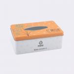 Orange white printing with clear window container M054B-1-195x125x70mm