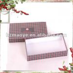 Plaid popular paper square CMYK printing shoe box MY-080