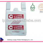 plastic HDPE packing bags on stack for supermarket shopping