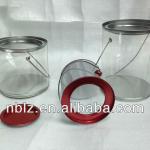 PVC plastic candy box with tinplate lid NBLZ-C-5001